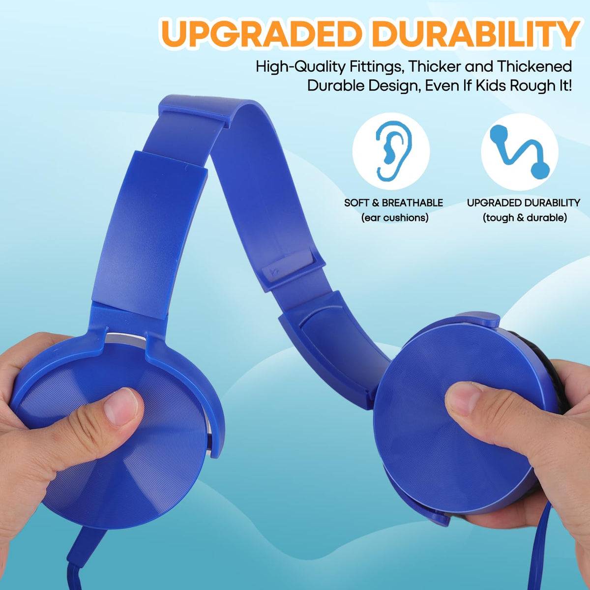 Kids wearing Wensdo headphones during learning activities.