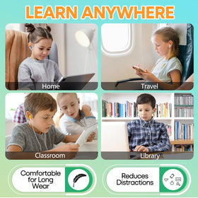 Wensdo kids wearing earbuds during lessons
