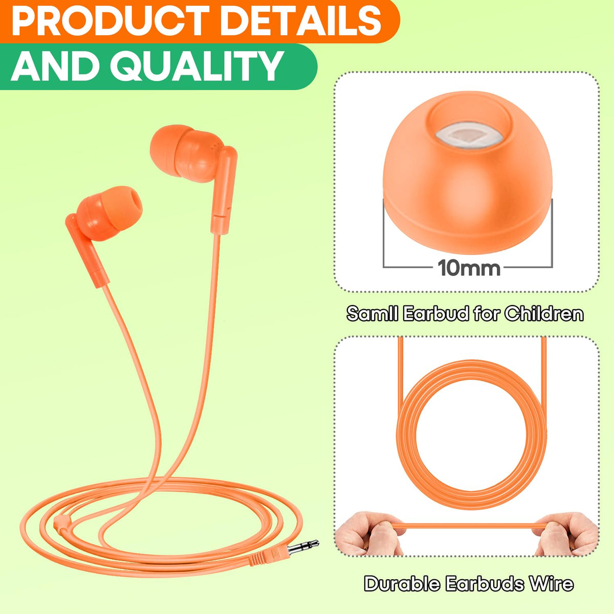 Wensdo soft silicone pad earbuds offer comfortable wear for long school sessions.
