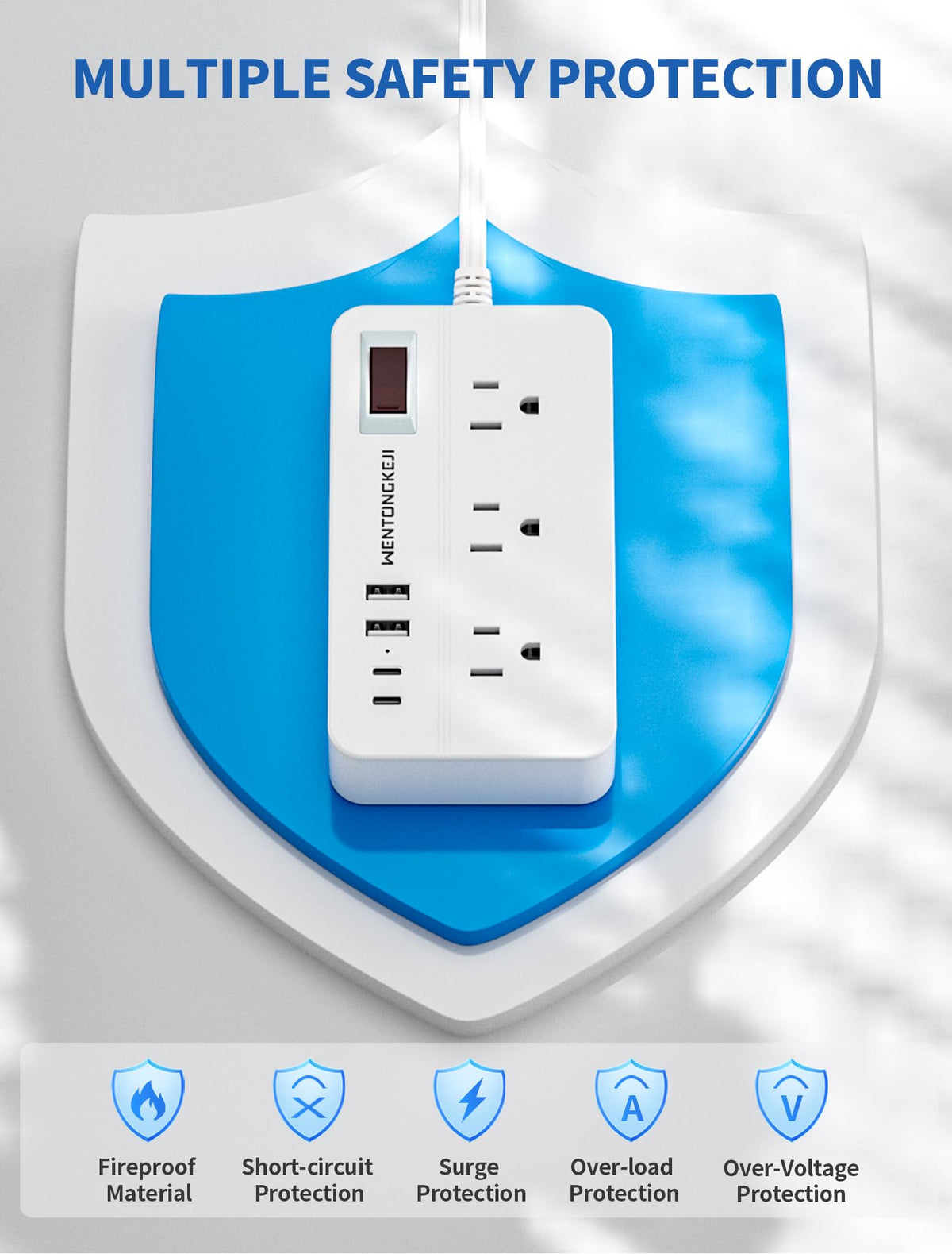 WENTONGKEJI wall-mount back design enables secure placement in any room.