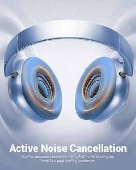 Wentronic Y01 earcup closeup showing memory-foam cushion and soft protein leather comfort