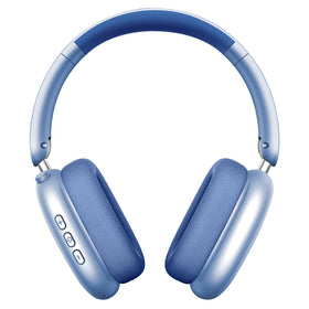 Wentronic Y01 front view showing sleek blue finish and over-ear fit benefit portable style
