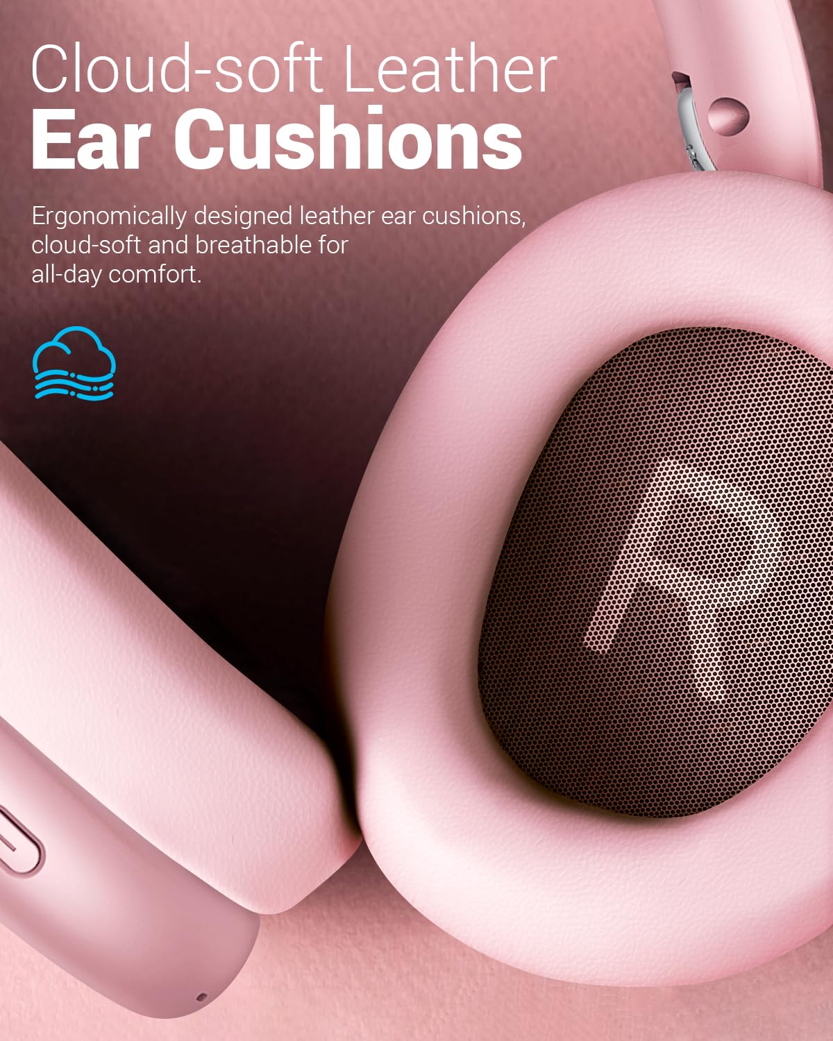 Person wearing Wentronic Y01 pink headset commuting with clear audio and noise reduction