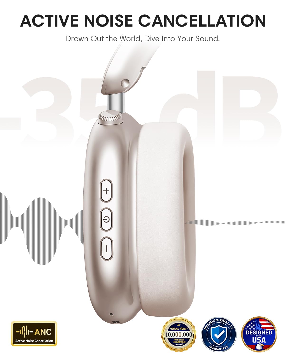 Wentronic Y02 worn at a desk, Wentronic headset delivering noise reduction for focus