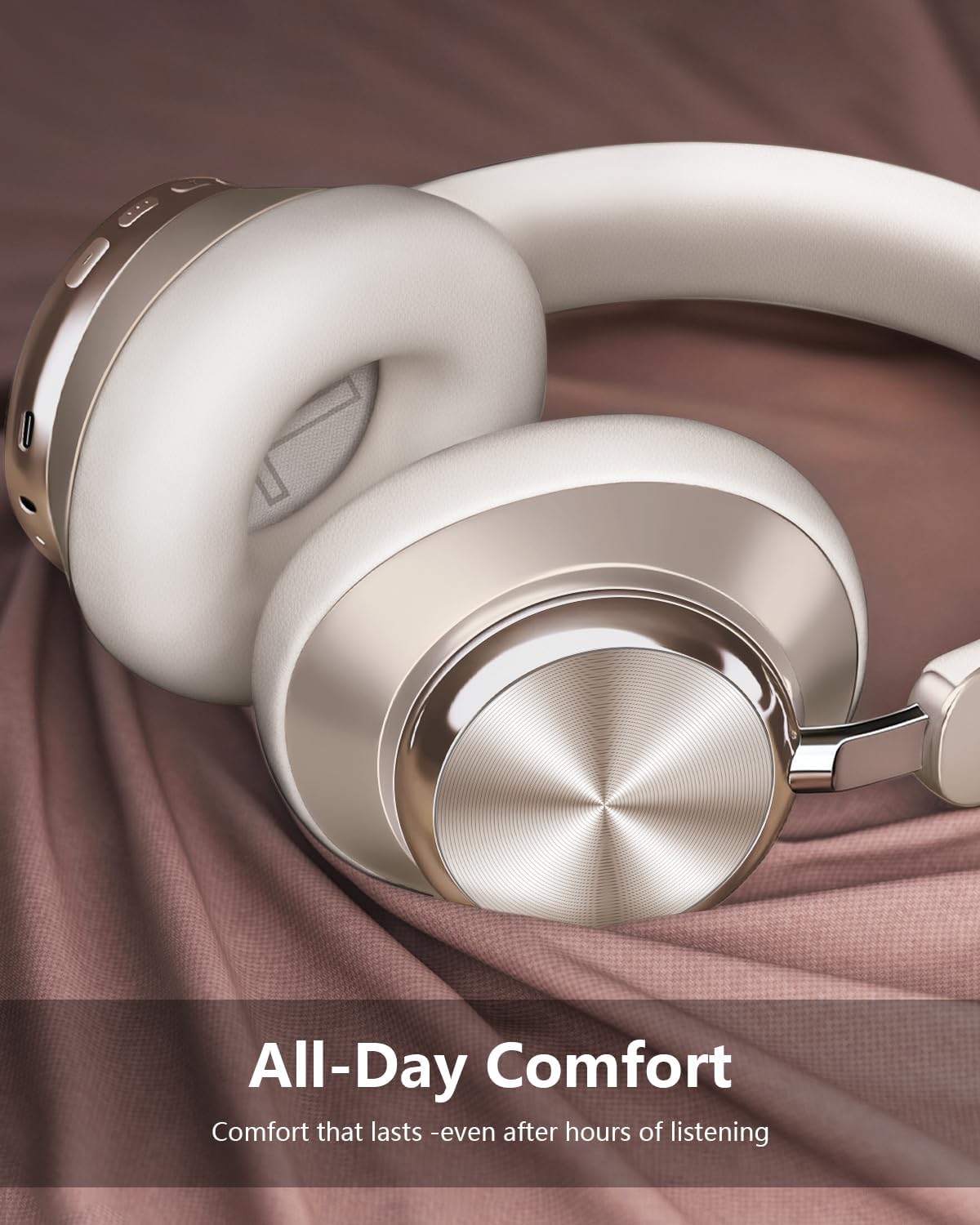 Wentronic Y03 starlight ear cushion closeup showing soft protein-leather comfort