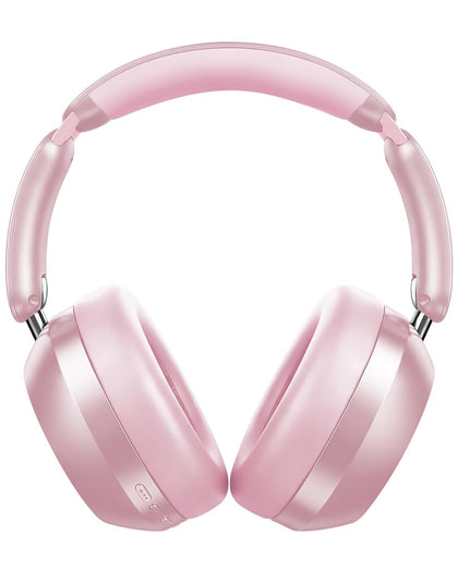 Wentronic Y04 headphones front view in pink for rich, immersive sound.
