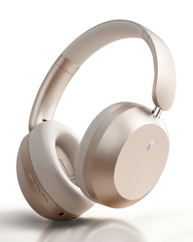 Wentronic Y05 ANC headphones displayed on desk with notebook, ideal for focused study sessions.