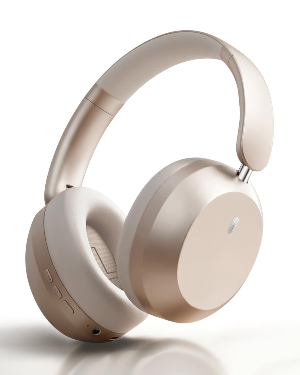 Wentronic Y05 ANC headphones displayed on desk with notebook, ideal for focused study sessions.