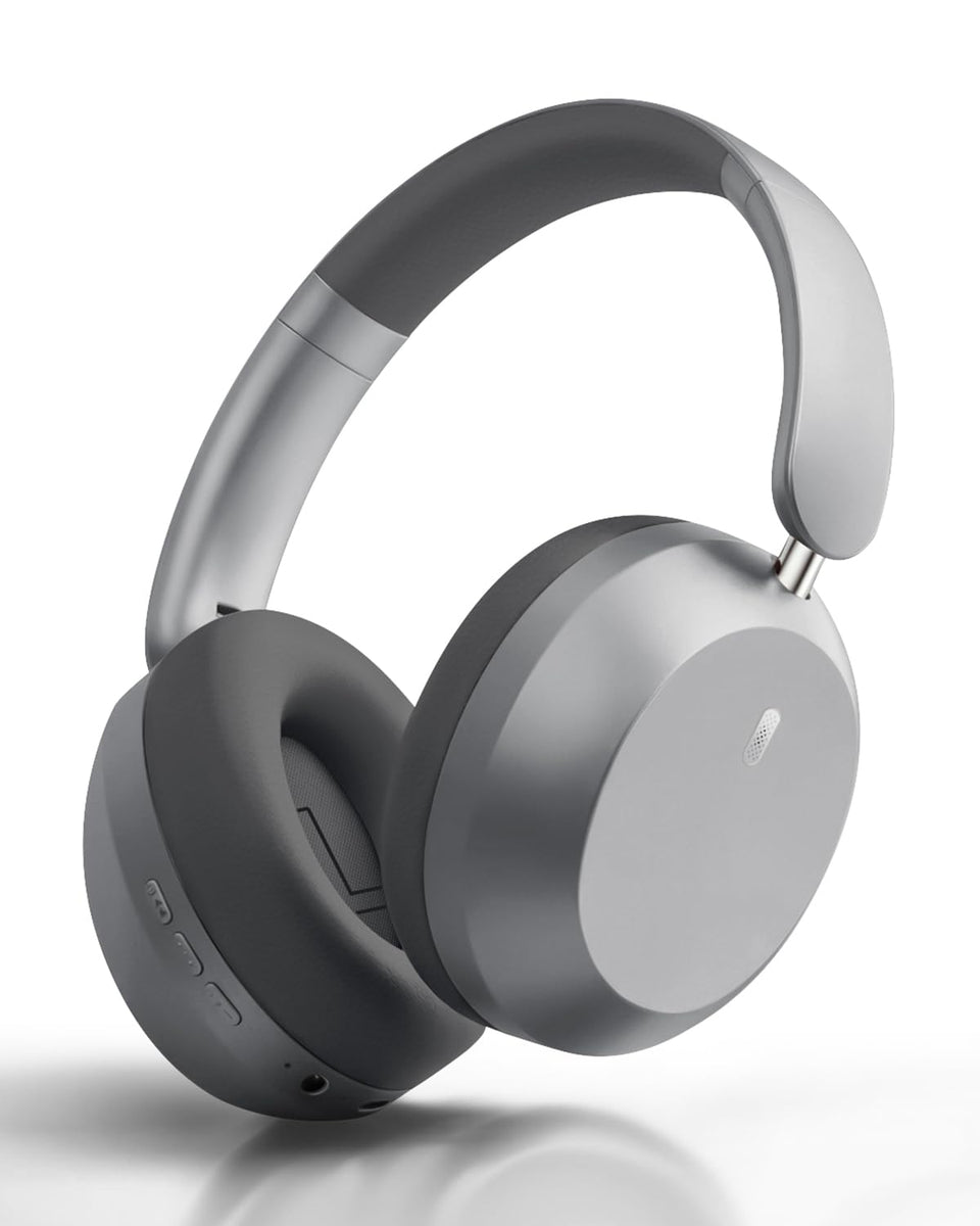 Wentronic Y05 over-ear headphones highlighted for active noise cancellation during travel.