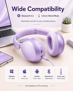 Wentronic Y05 purple built-in mic close-up for clear hands-free calls.