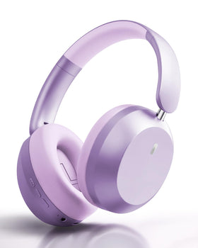 Wentronic Y05 headphones purple front view; comfortable over-ear design for long listening.