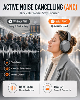 Wentronic Y05 headphones emphasizing hi-res-inspired audio clarity for music and calls.