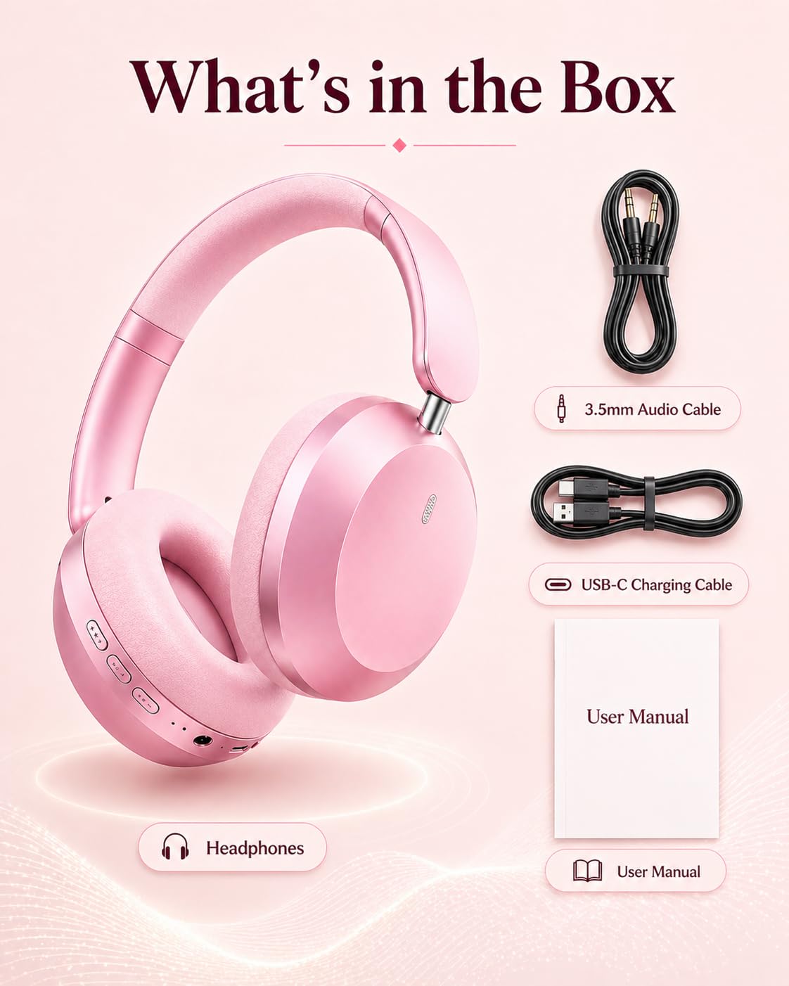 Wentronic Y05 pink wired and wireless listening for flexibility