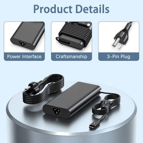 WENYAA 130W USB-C charger in use with a Surface device highlighting broad compatibility.