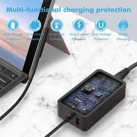 WENYAA in use with Surface Laptop charging to illustrate fast 65W power delivery on-the-go