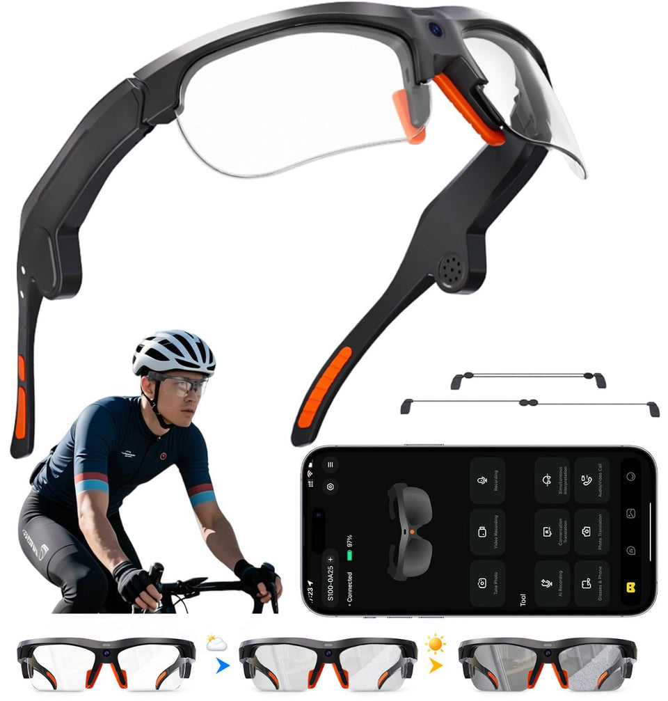 wepmous AI Smart Glasses with 20MP camera capturing crisp outdoor scenes