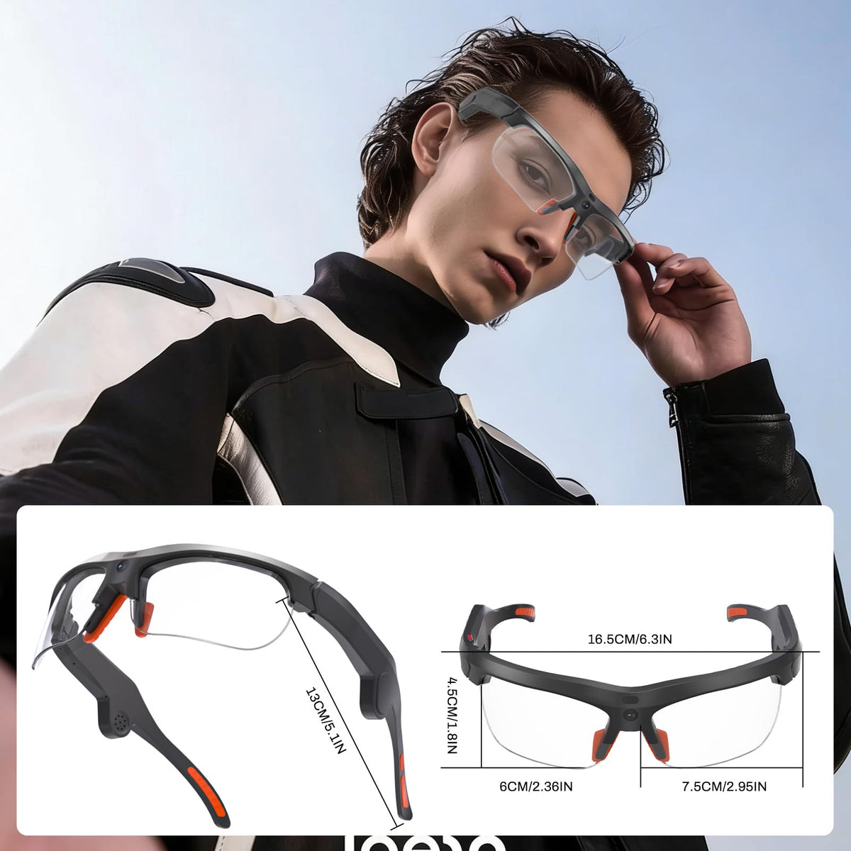 wepmous AI Smart Glasses ideaal for cycling and other sports activities