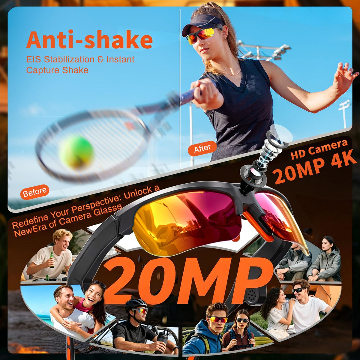 Wepmous UV400 photochromic lenses adapt to changing light conditions.