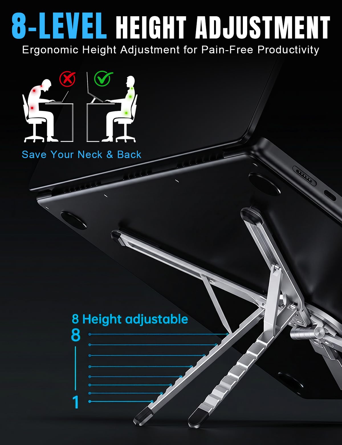 Werfami ergonomic tilt design promotes comfortable viewing during long sessions.