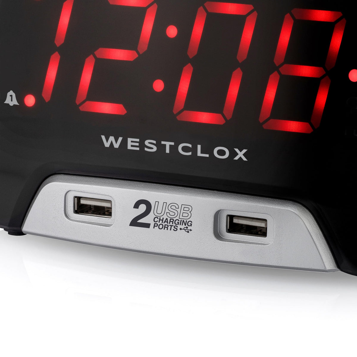 Westclox dual alarms with snooze for flexible wake-up options.