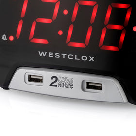 Westclox dual alarms with snooze for flexible wake-up options.