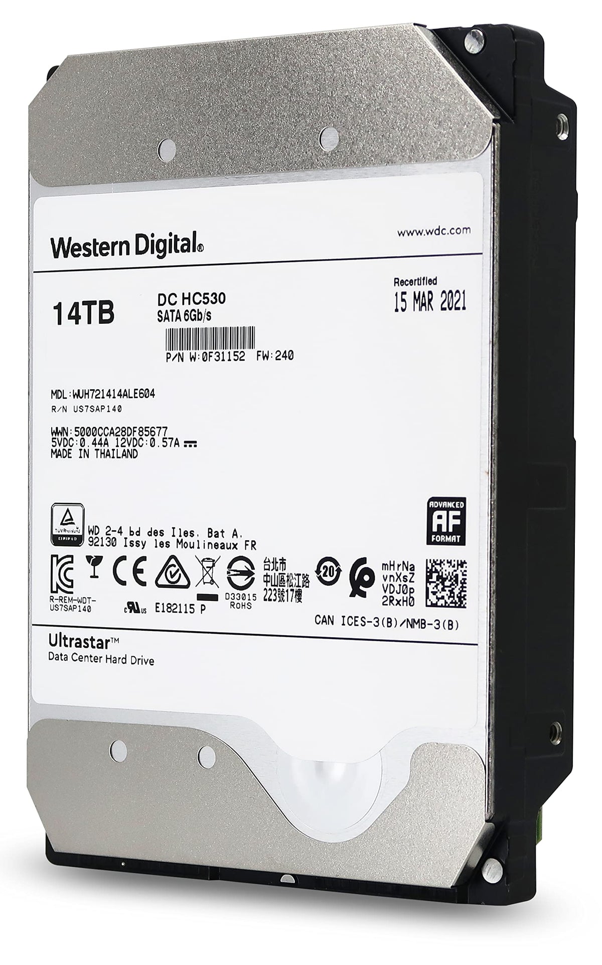 Western Digital Ultrastar DC HC530 internal components visualization.