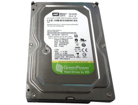 Western Digital AV-GP WD10EURX 1TB label, showing capacity for NAS and media servers