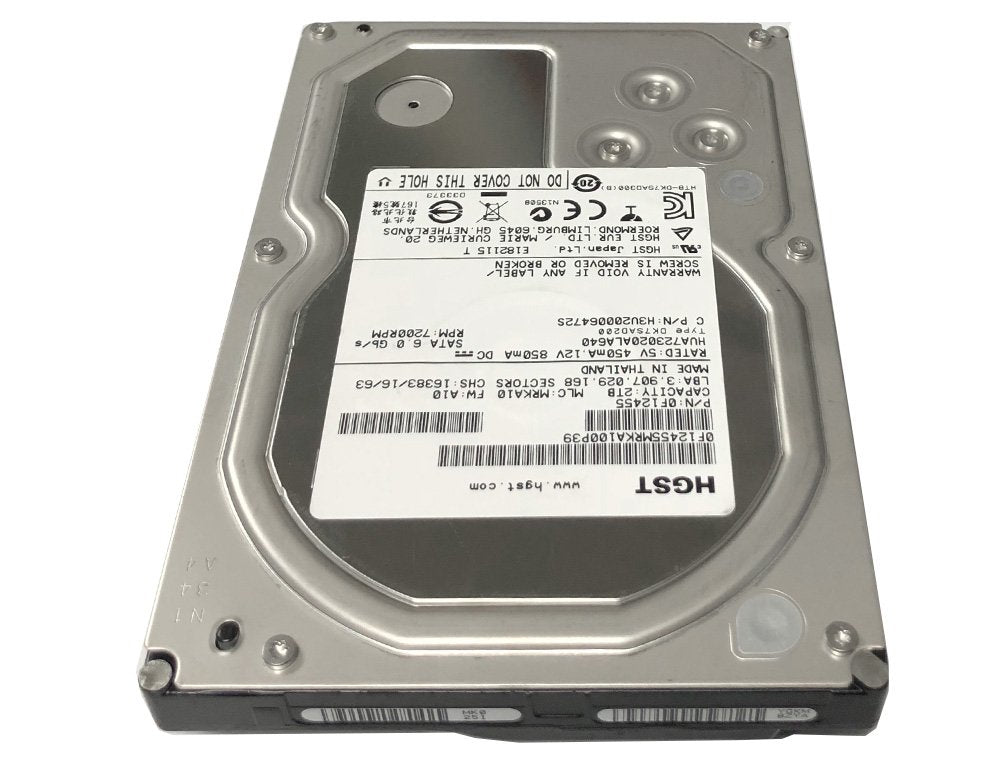 Western Digital Ultrastar 2TB drive side view ready for RAID and NAS