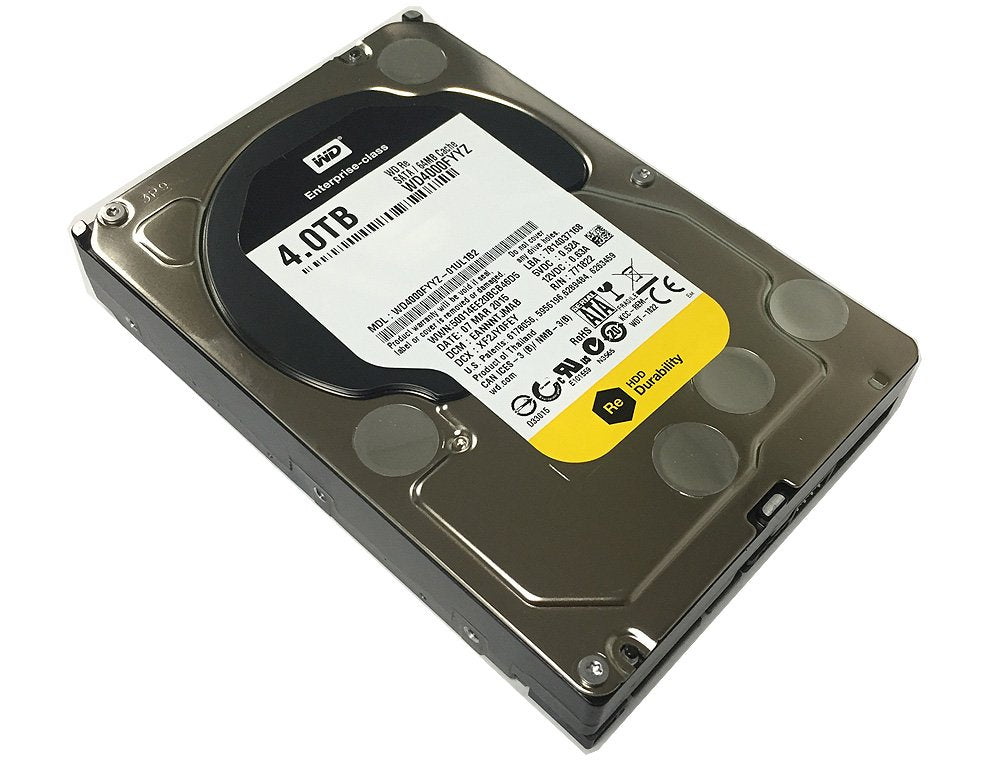 Western Digital RE 4TB hard drive with SATA interface for fast transfers