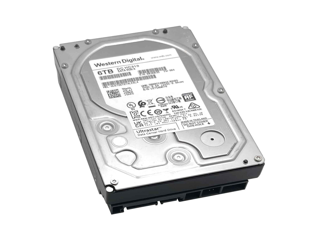 WD Ultrastar DC HC310 6TB drive in rack setup highlighting enterprise-grade performance for servers.