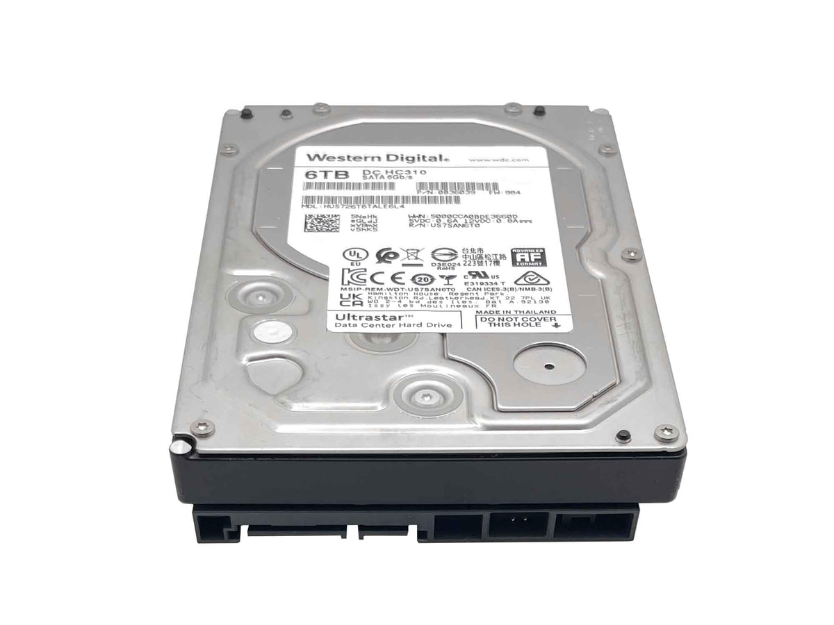 Ultrastar DC HC310 6TB drive label displays model details for easy deployment.