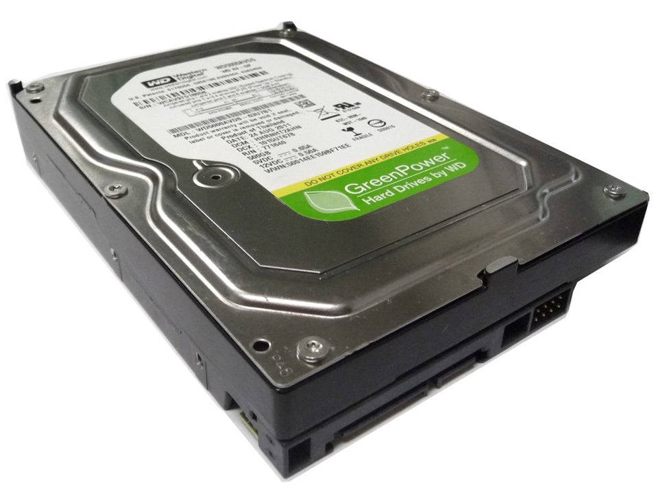Western Digital WD5000AVDS front view showing drive bay fit and quiet operation