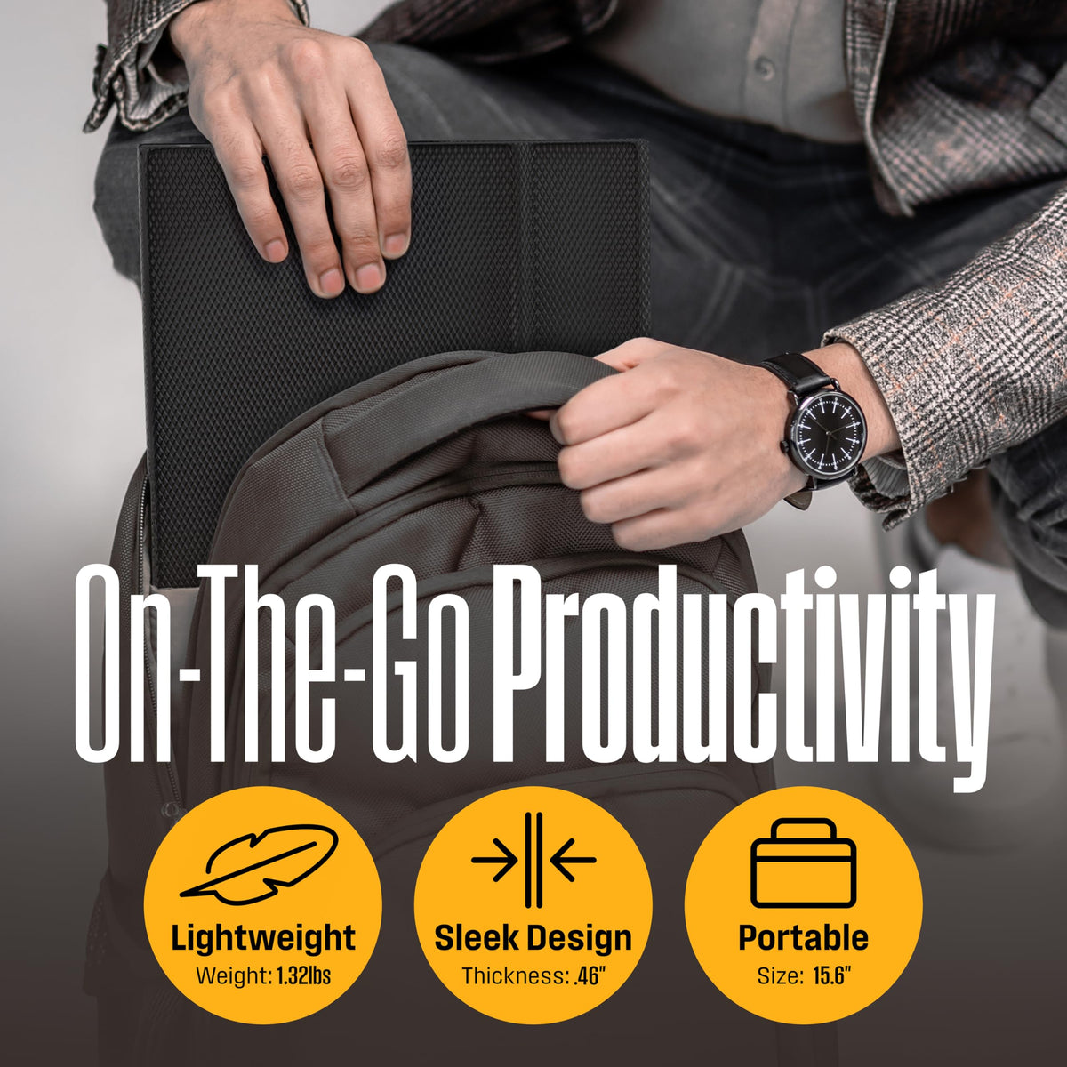 Westinghouse 1080p screen on the go with a 170° anti-glare viewing angle.