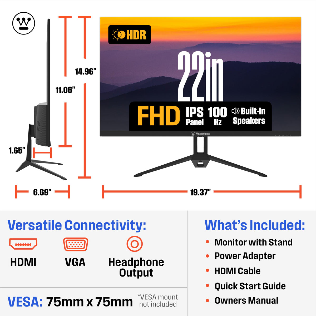 Westinghouse 22-inch monitor offers 100Hz and 1ms response for smooth action.