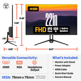 Westinghouse 22-inch monitor offers 100Hz and 1ms response for smooth action.