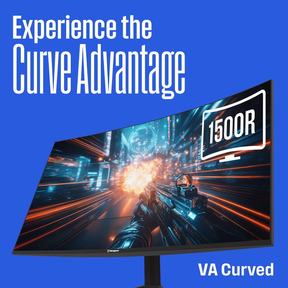 Westinghouse side profile highlighting 1500R curve for reduced eye movement