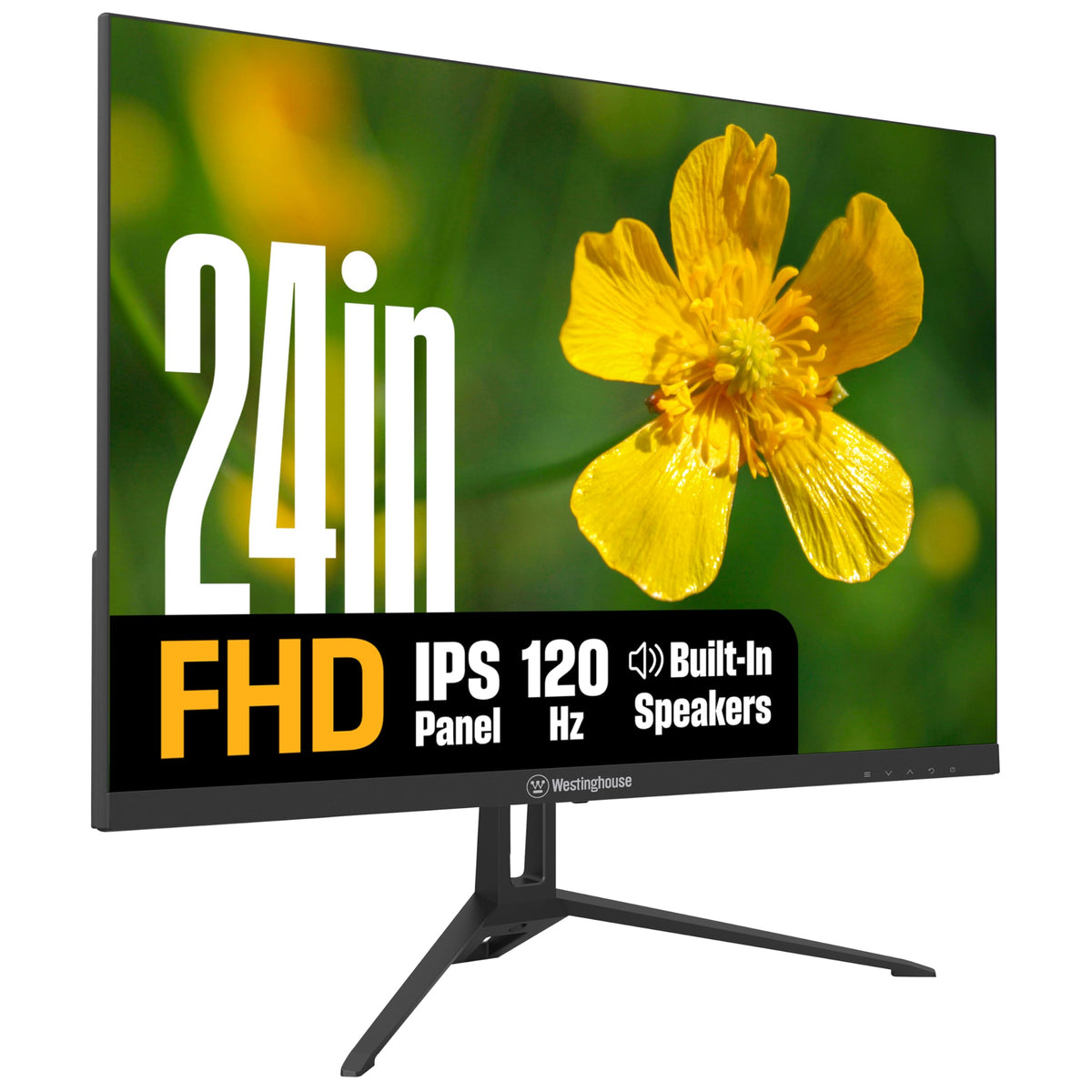Westinghouse 24in gaming monitor frameless design for immersive setups.