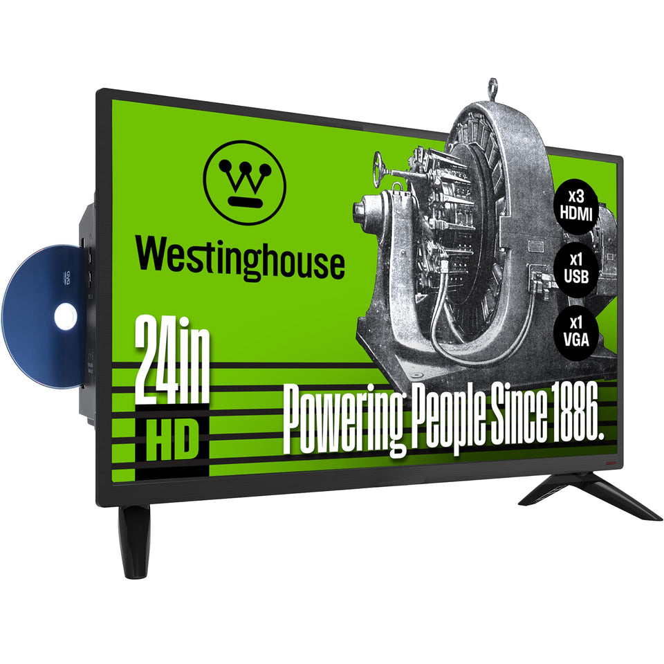 Westinghouse 24-inch TV-DVD combo front view for compact spaces