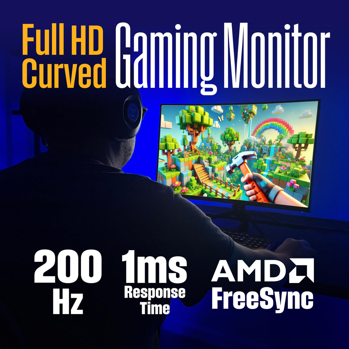 Westinghouse 27-inch curved gaming monitor with 1ms response for precise tracking.
