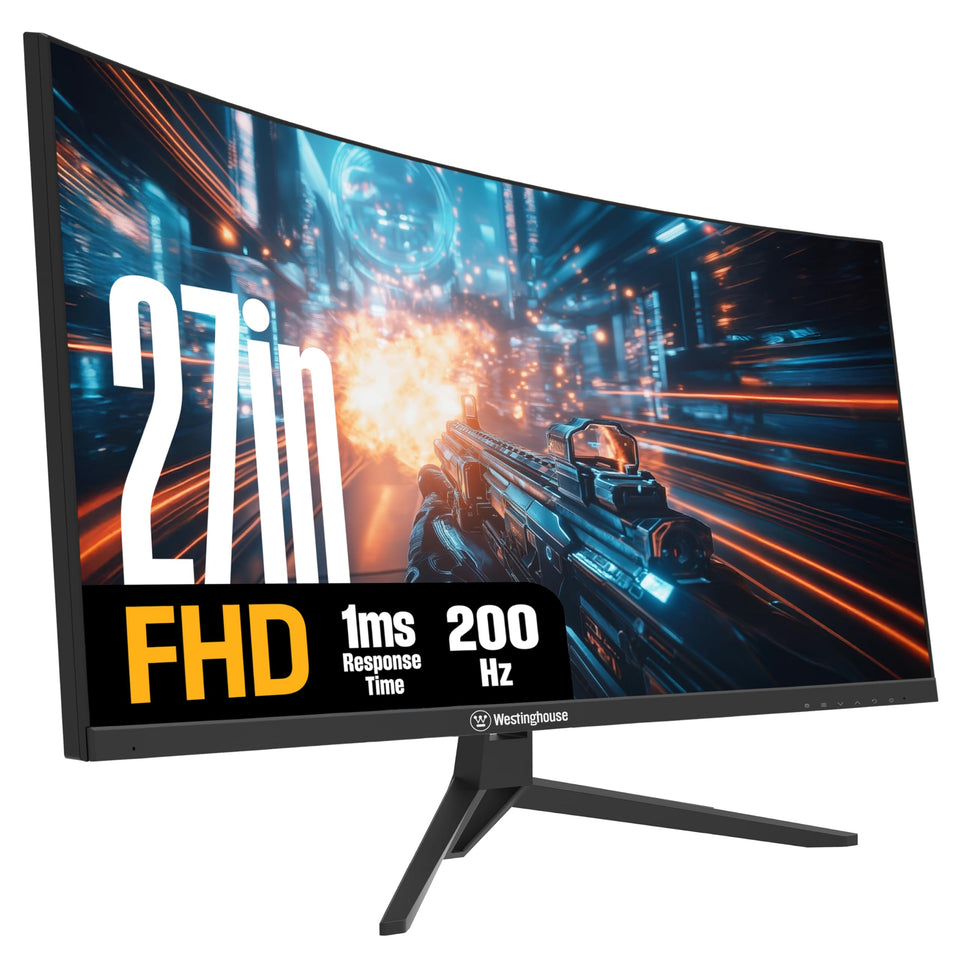 Westinghouse 27-inch curved gaming monitor with 200Hz for ultra-smooth action.
