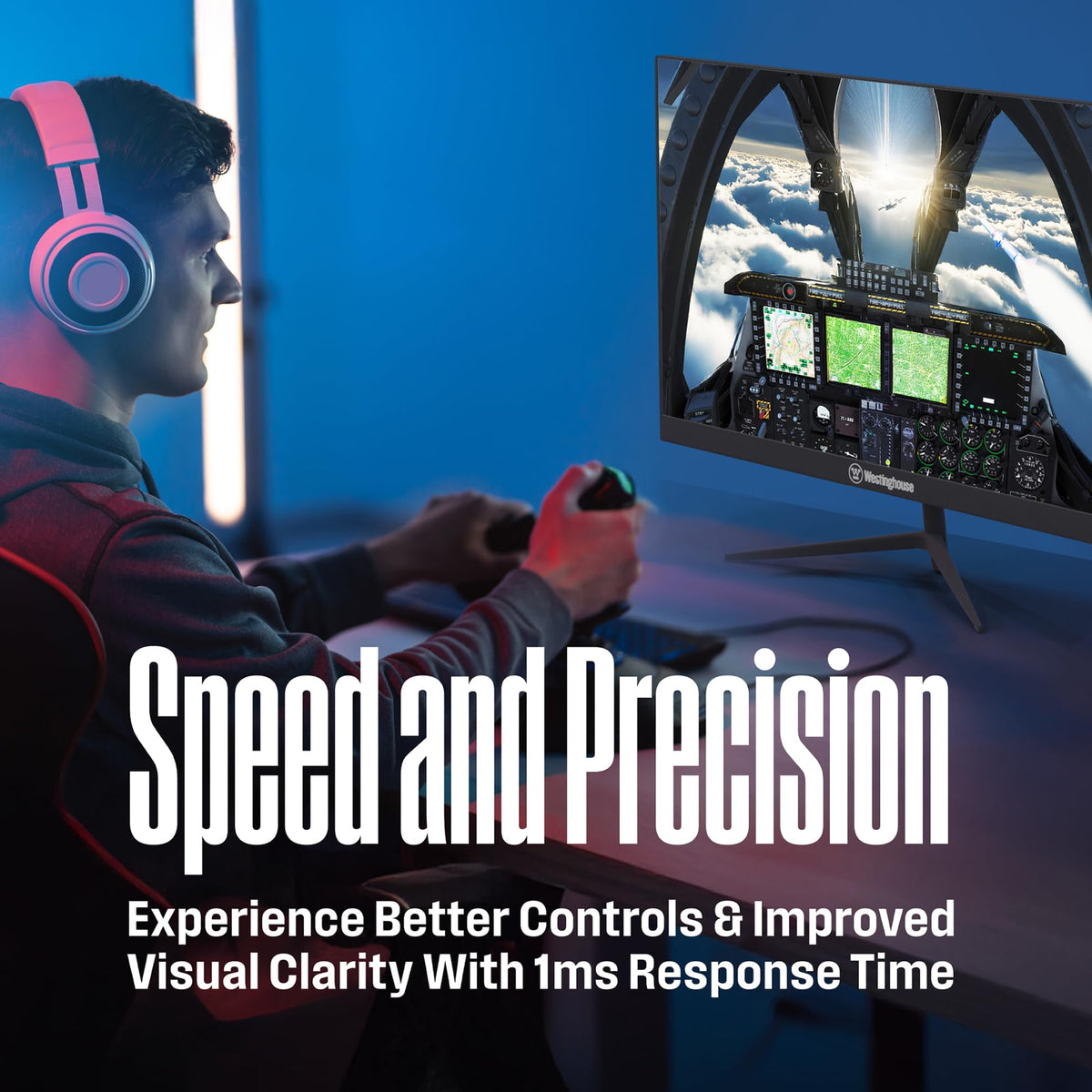 Westinghouse AMD FreeSync feature reduces stutter and latency for steady gameplay.