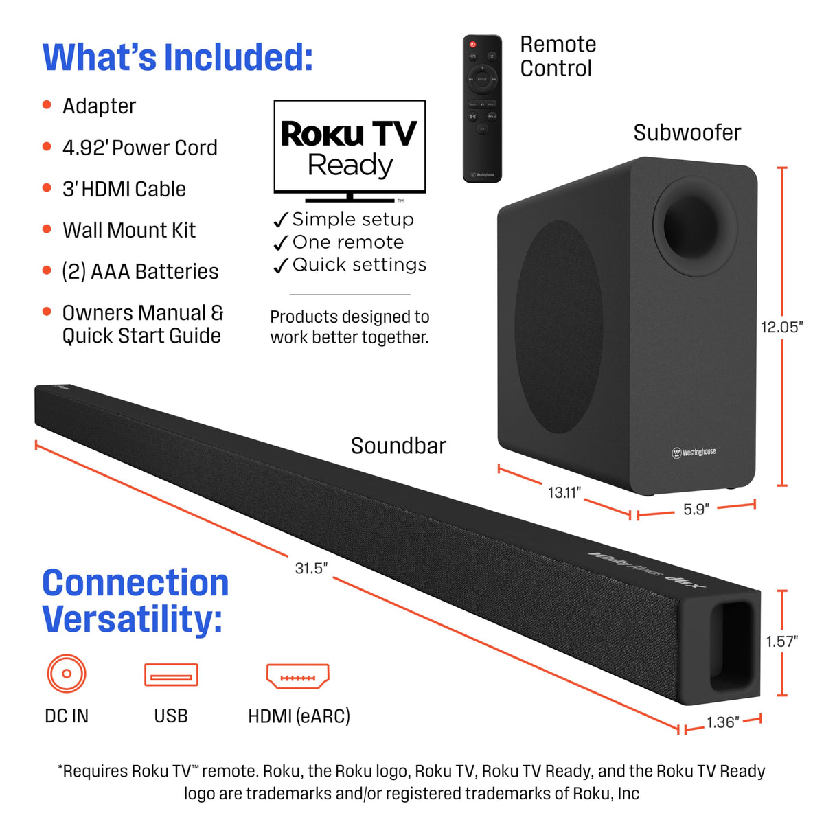 Westinghouse Roku TV Ready setup for easy configuration