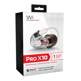 Westone Audio Pro X10 on-stage monitoring for clear performance cues.