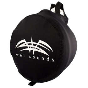 Durable neoprene shields Wet Sounds Rev/Icon 10 speakers on deck.