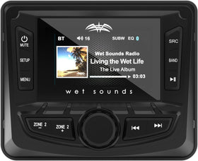 Wet Sounds WS-MC-2 full-color display showing album art in bright daylight.