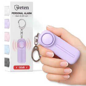 WETEN front view of purple alarm showing compact design and quick access benefit