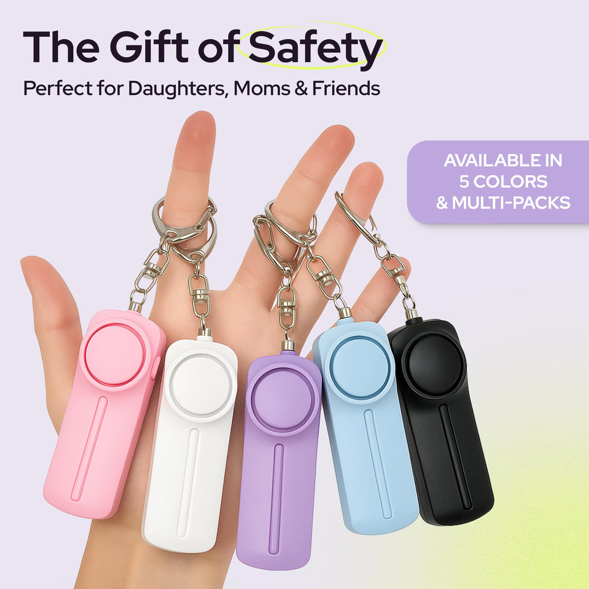 WETEN alarm clipped to purse during night walk for reassurance and safety