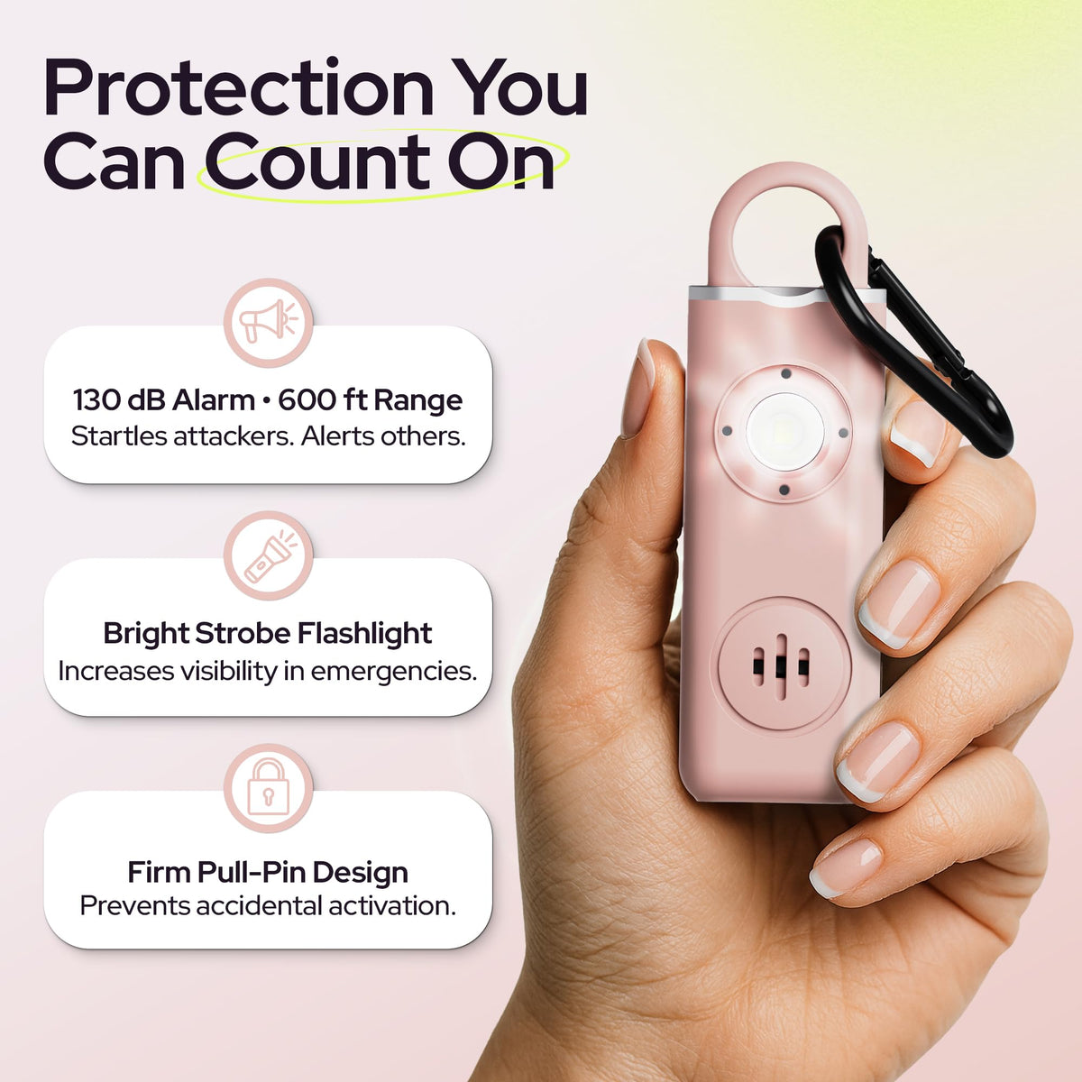 WETEN alarm LED light pink for visibility during alerts