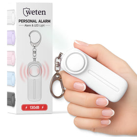 WETEN personal safety alarm keychain featuring 130dB siren for rapid alerts