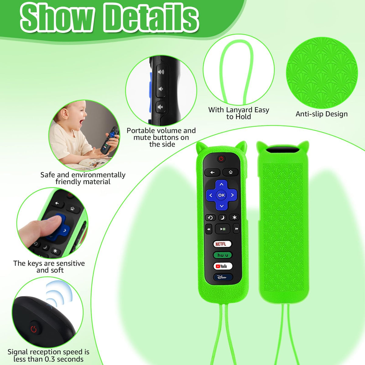 Wevove durable ABS and silicone remote construction with responsive keys